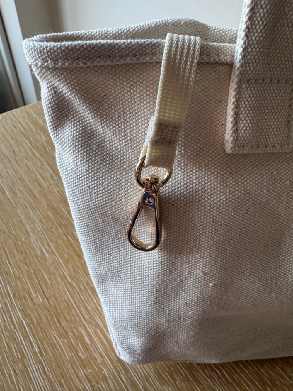 Parke x Target - Mini Canvas Tote Bag in Natural Cream with Red Embroidered Logo - Picture 12 of 16